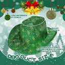 Christmas Cowboy Cowgirl Santa Hat Western Hat Gliiter Party Hat for Women and Men for Christmas Party Activity (Green)