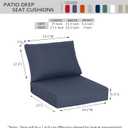 23.5"x27" Outdoor Deep Seat Patio Cushions Set of 2, Deep Seat Bottom Resilient Foam Filling Water-Resistant Stain-Resistant UV Resistant Weather Resistant with YKK Zippers, Sky, 23.5"x27"x5.5";2 Sets