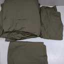 MooMee Queen Duvet Cover Set, 100% Washed Cotton Linen Like Twill Thick Sturdy Material Super Soft Breathable Durable Bedding for All Season, 3 Pieces (Olive Green, Queen 90"x90")