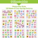 118 Pieces Hello Spring Window Clings Stickers Spring Grow Flower Butterfly Window Decals for School Home Kids Spring Birthday Party Supplies Baby Shower Anti-Collision Decoration