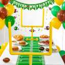 Moukeren 3 Pcs Football Party Decorations Football Table Runner with Plastic Goal Post Centerpieces 19.69" x 11.81" Soccer Goal Post Field Table Decor for Sports Theme Birthday Party Supplies