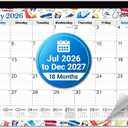 CRANBURY 22x17 Large Desk Academic Calendar 2026-2027, July 2026 to December 2027, 17 x 22 Monthly Deskpad Blotter with Seasonal Designs, Extra Large Hanging Wall Planner for Teacher, Home or Office