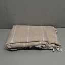 No Hook Long Shower Curtain Set with Snap-in Fabric Liner,Linen Textured Thick Striped Fabric with Tassels,Boho Farmhouse Rustic Luxury Bathroom Curtain,Water-Repellent,Tan/Taupe,71x80