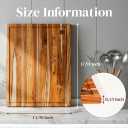 Premium Teak Wood Cutting Board 18" x 14" x 0.6" for Kitchen Meat, Fruit, Pizza Prep - Large Thin Edge Grain with Juice Groove, Solid Hardwood, Non-Toxic, BPA & Plastic Free by New M Way, 17.9"L x 14"W