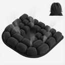 Inflatable Travel Seat Cushion for Airplane - Portable Air Pad with Built-in Pump for Long Flights & Car Rides - Ergonomic Tailbone Pain Relief for Office Chair, Wheelchair, Stadium