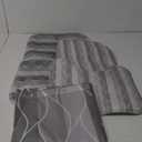 DDQQ 4Pcs Grey Shower Curtain Set with Rugs Stripe Bathroom Sets Geometric Wave Lines Shower Curtain with 12 Hooks Bathroom Decor with Rugs Bath Accessories with Mats Toilet Lid Cover