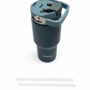 Gpeng 40 oz Tumbler with Handle, Water Bottles with Straw Lid, Insulated Stainless Steel Travel Mug Cup Holder Friendly, Keep Drinks Cold or Hot for 48+ Hours