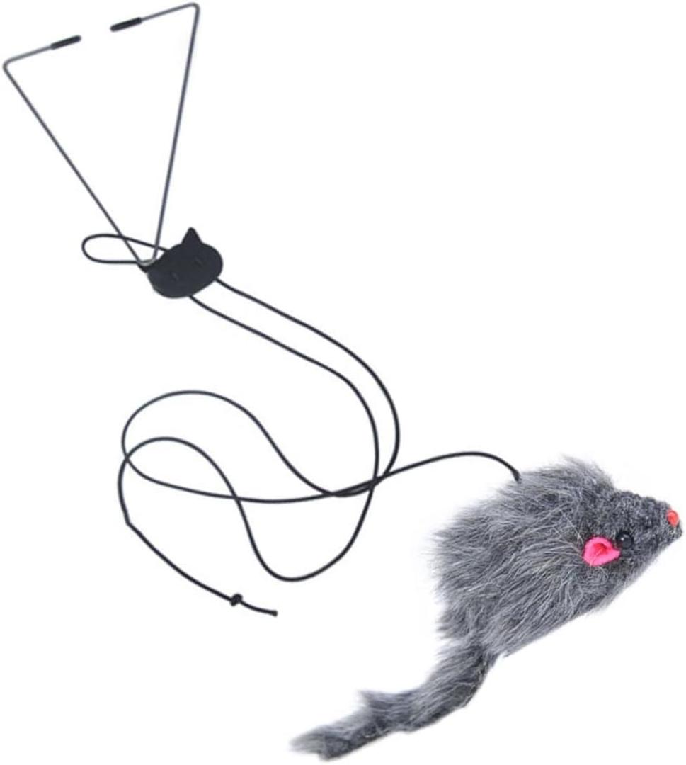 Wear-Resistant Hanging Kitten Teaser Interactive Toy Function for Indoor Play and Exercise Black Mouse Promotes Cat