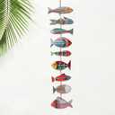 Novabright Wooden Fish Hanging Wall Decor Nautical Rustic Fishing Wood Sculpture Decorations Beach Coastal Theme Farmhouse Hanging Sign for Home Bathroom Bedroom Lake House(Colorful)