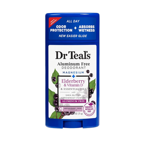 Dr Teal's Aluminum Free Deodorant, Elderberry & Vitamin D with Essential Oils, 2.65 oz (Pack of 3)