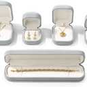 Premium Velvet Ring Box Jewelry Gift Box Small Rings Holder for Birthday, Proposal, Engagement,Wedding, Valentine's Day (Grey)