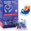 Dison 100Pairs Silicone Ear Plugs, 32dB Corded Reusable Earplugs for Hearing Protection, Noise Reduction for Shooting Range, Work, Travel