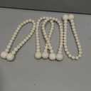 KLOGTSIND Magnetic Curtain Tiebacks, Curtain Tie Backs for Curtains 4 Pack, Wood Bead Curtain Tiebacks, Curtain Holders for Boho Bedroom Decor, Baby Nursery Decor, Farmhouse Decor