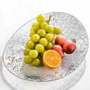 Ewowfam Candy DishFruit Bowl for Kitchen Dcor and Home DecorDecorative Tray and Cake Stands for PartyFruit PlatterAcrylic, Hammered Texture (Transparent)