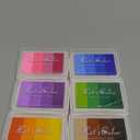 Craft Ink Pad Stamps Partner Rainbow Set of 6, DIY Multicolor Craft Stamp Pad 24 Colors for Stamps, Paper, Wood Fabric, for All Ages & Infinite Uses