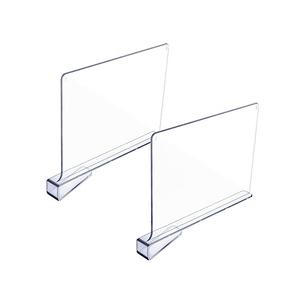 KOMBIUDA 6pcs Acrylic Closet Shelf Dividers Transparent Partition for Organized Storage Wardrobe and Shelves Easy Installation No Tools Required