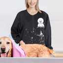 Waterproof Pet Grooming Smock with Zipper Long Sleeves Pet Grooming Work Clothes with Two Pockets Dog Cosmetologist