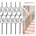 Muzata 5Pack Wrought Iron Baluster 44'' S-Shaped Staircase Stair Spindles Scroll Stair Balusters for Staircase Interior WT03