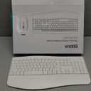 Ergonomic Keyboard and Mouse Combo, Full Size Cordless Computer Keyboard with Palm Wrist Rest Ergonomic Mouse for Windows Computers Laptops - White