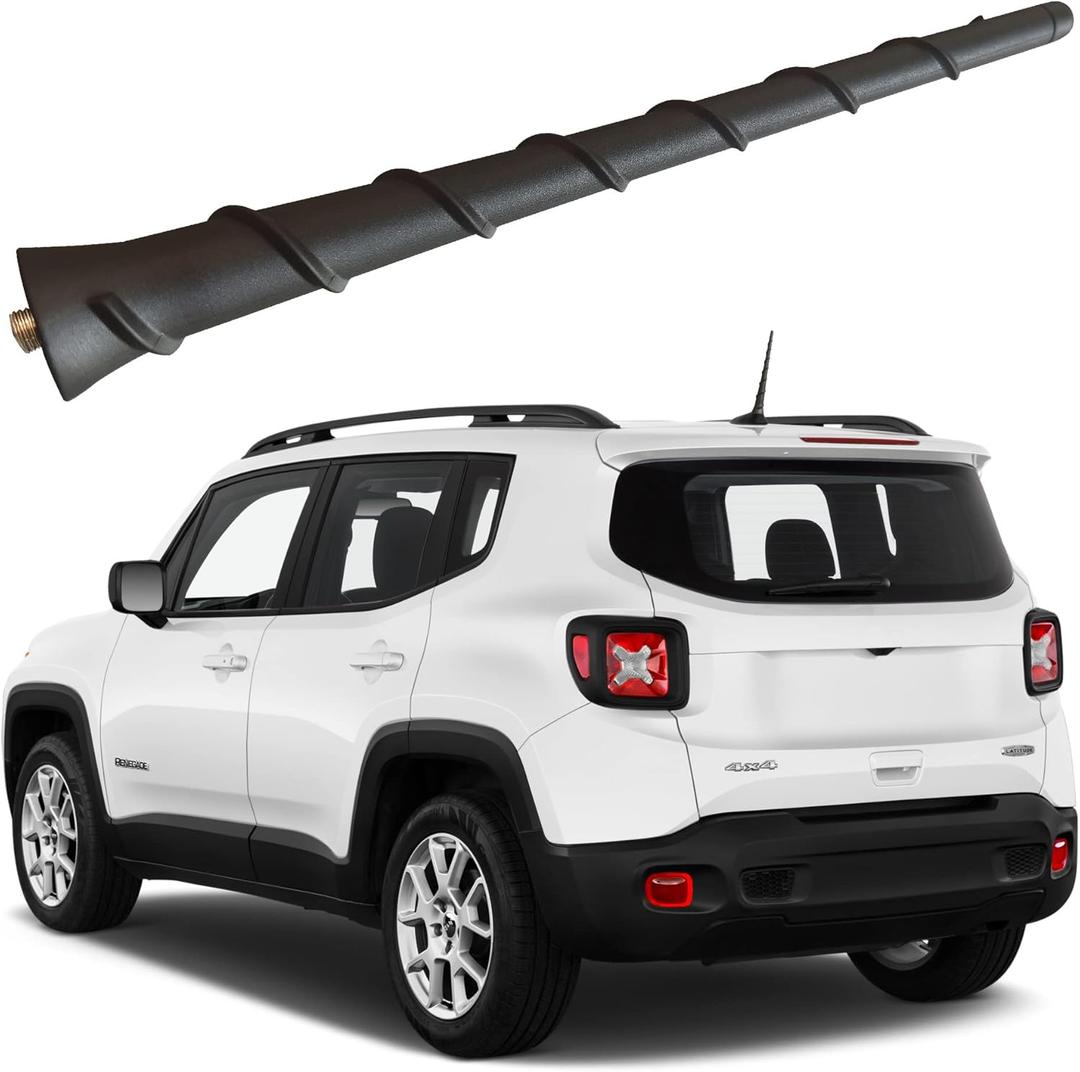Rubber Antenna for Jeep Renegade (2015-2022), Jeep Renegade Antenna - Car Wash Proof, 8 Inch Internal Copper Coil Antenna Mast Replacement
