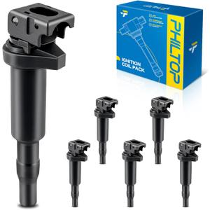 PHILTOP UF667 Ignition Coil Pack, Compatible with 328i X5 328i xDrive X1 335i 325i 528i X3 Cooper 535i 320i 330i 535i xDrive 320i xDrive 530i M3 750Li 328xi Z4 525i 128i 325Ci X6 335i xDrive 325xi