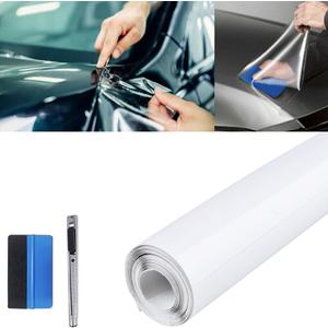 Clear Paint Protection Bulk Vinyl PPF Car Wrap Film Self- Healing TPU Film Motor Bicycle Frame Protective Film (Transparent, 20" x 120")