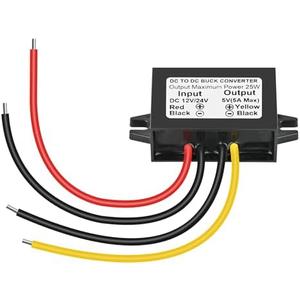 Klnuoxj DC 24V 12V to 5V 5A 25W Step Down Converter Car Power Supply Voltage Regulator Waterproof Buck Converter Module (2)