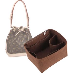 Lckaey Purse Organizer insert for LV NOE BB Petit NOE NM storage bag Organizer With Zipped pocket Y059coffee-Small