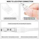 10 Pcs LED Strip Connectors 32.8ft RGB Extension Cable Wire Cord Kit Transparent Solderless Track Lighting Connector for Waterproof or Non Waterproof LED RGB Strip Light