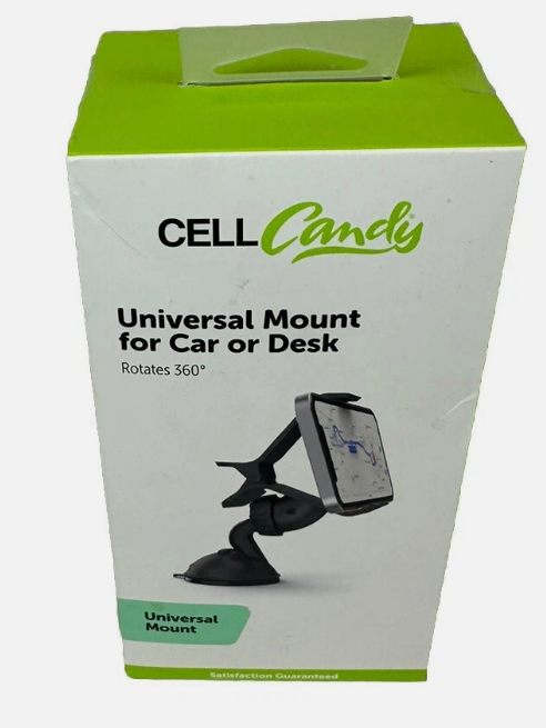 Cell Candy - Universal Cell Phone Mount for Car or Desk - Black