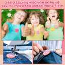 48 Pcs Happy Face Iron on Patches Self Adhesive Smile Face Patch Glitter Chenille Preppy Patches for Hats Backpacks Jackets Dress Clothes DIY Craft Decorative Embroidery