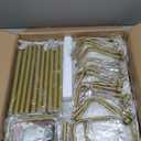 5 Tier Rotating Bookshelf, 360  Display Stackable Spinning Bookshelf Tower, Narrow Space Saving Tall Floor Standing Swivel Bookcase Corner Storage Organizer for Bedroom, Living Room, Gold