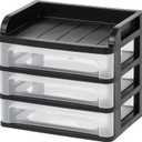 IRIS Small Desktop Drawer System, 1 Pack, Black