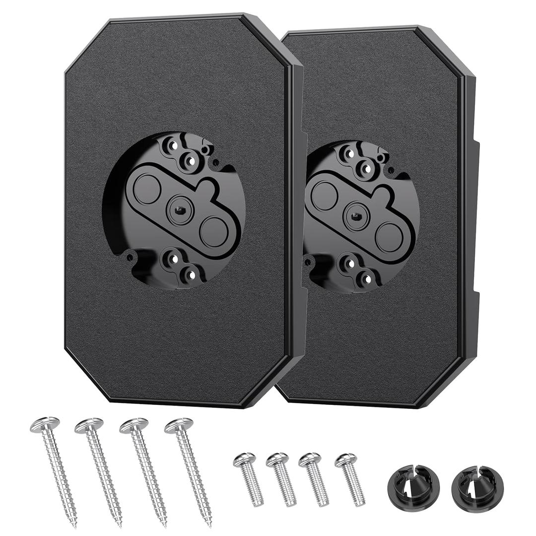 Siding Mounting Kit, Siding Mount Block, Outdoor Light Mounting Block with Built-in Electrical Box, Light Mount Plate for 4 inch and 1/2 inch Lap Double, Black, 2 Pack