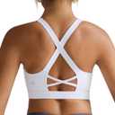 RUNNING GIRL Sports Bra for Women, Molded Cup High Impact Sports Bras for Women with Sewn in Pads (White, XXL)