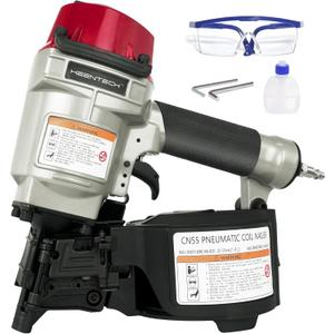 KEENTECH Pneumatic Siding Nail Gun for 1" to 2-1/4" 15-Degree Nails, Coil Siding Nailer with Bump Firing for Fast Nailing Speed, Coil Nail Gun for Pallets, Siding, Crating, Fencing, Decking, CN55