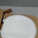 Mayfair Padded Toilet Seat, Cushioned Soft Vinyl over Wood Core Seat, Secure Hinges, Easy Clean, Made in USA, Round, White
