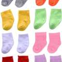 16 Pairs Mini Doll Socks for 12-Inch Dolls Decorative Socks Toys for Dollhouse Play and Kids DIY Craft Accessories