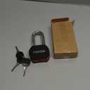 FIGODE Black Covered Solid Steel Padlock with Key, High Security Heavy Duty Lock, 2-3/4" Wide, 2.7" Long Hardened Steel Shackle, Gate Locks for Outdoor Fence or Shed (1 Pack)