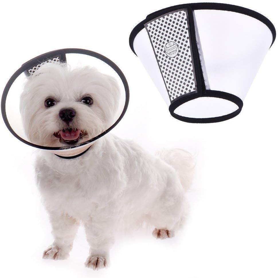 Ducomi Elizabethan Adjustable Protective Collar for Dogs and Cats, Anti-Scratching and Anti-Bite - Accelerates the Healing of Injuries - Anti-Bite Protection Cone, 2 Packs (L)
