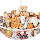 Stuffed Animal Net Hammock for Plushie Toys, Stuffed Animal Hammock Corner for Kids' Room Decor, Ideas for Organizing Stuffy Collection, 1 Pack, White (L (67" x 40" x 40"))