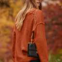 ANRABESS Women's Oversized Casual Loose Slouchy Scoop V Neck Batwing Long Sleeve Knit 2025 Fall Pullover Sweaters (S)