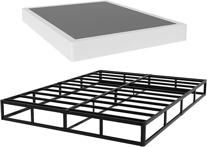 7 Inch Full Box Springs, Low Profile Box Spring Only for Full Bed, Heavy Duty Metal Mattress Foundation with Fabric Cover, Easy Assembly, Noise-Free
