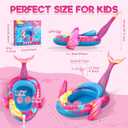 Kids Pool Floats with Water Gun, Mermaid Toddler Inflatable Pool Toys for Kids Age 3-8 Years Old, Summer Outdoor Water, Beach, Swimming Pool Toys Gift for Girls, Pink Mermaid