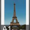 A1 Picture Frame (23.4 x 33.1 inches), Solid Wood Black Wood Poster Frame-Horizontal and Vertical Wall Hanging for Home, Exhibition, Caffe(Black)