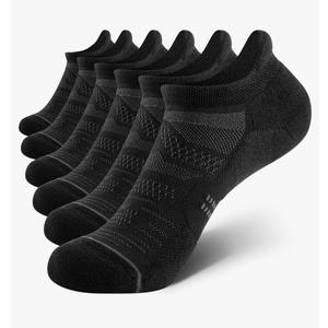 CS CELERSPORT 6 Pack Women's Ankle Running Socks Cushioned Low Cut Tab Athletic Socks M