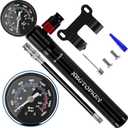 Bike Pump with Gauge, Mini Bike Pump 160 PSI with Pressure Gauge & Ergonomic Grip, Dual Valve Schrader Presta Inflator for Road and Mountain Bike Tires, Ball, Swimming Ring.
