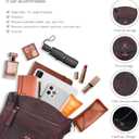 Oak Leathers Leather Crossbody Bag For Women With Adjustable Sling Strap - Medium Size Crossover Shoulder Handbag Purse