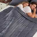 Anfie Weighted Blanket King Size for Adults (80"x87" 20lbs Stripe Grey),Cooling Heavy Blanket for Sleeping Perfect for 190-210 lbs, Breathable Blanket for Adults & Couple All Season, Machine Washable