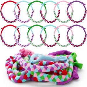 Henoyso 12 Pack Sensory Chew Necklaces for Kids Soft Terry Cloth Chewelry Oral Motor Teething Toys for Boys Girls, Reusable Chewy Jewelry for Focusing & Calming(Macaron Twist Style,Stylish Color)